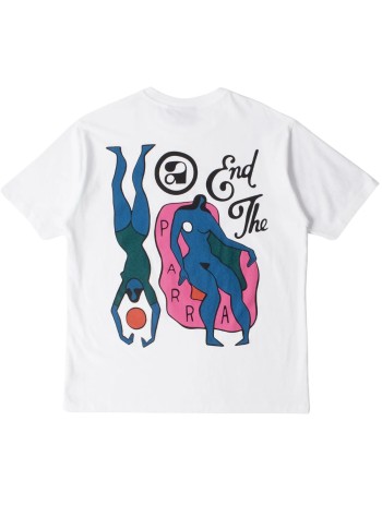 by parra camiseta hombre end the loungechair t-shirt - 55160 white 2