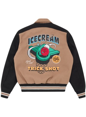 icecream outerwear hombre trick shot collared varsity jacket - ic26101 taupe 2