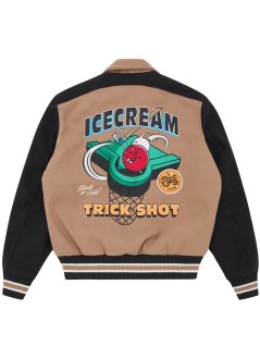 icecream outerwear hombre trick shot collared varsity jacket - ic26101 taupe