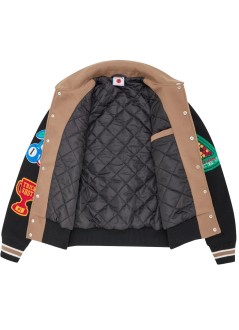 icecream outerwear hombre trick shot collared varsity jacket - ic26101 taupe