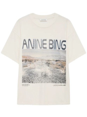 anine bing top mujer cade tee wildflowers - a0812078ofw1 off white