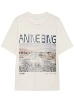 anine bing top mujer cade tee wildflowers - a0812078ofw1 off white