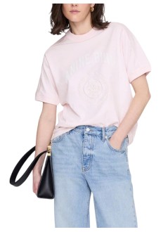 anine bing top mujer walker tee collegiate - a0812505pki1 pink