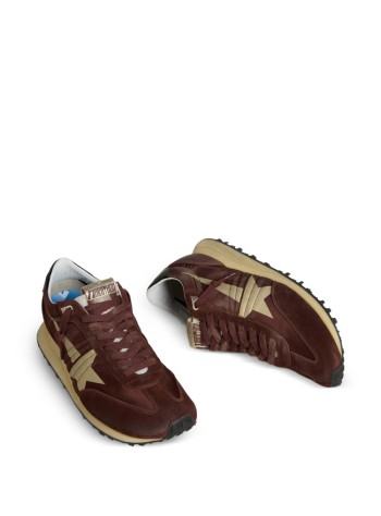 golden goose sneaker hombre running marathon satin upper suede toe leather heel - gmf00683f007841 55661 2