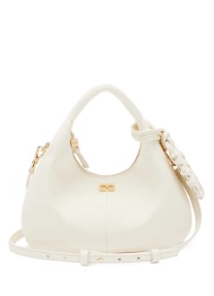ganni handbag womanhobo mini grained - b2070102 135
