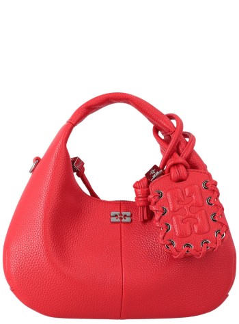 ganni handbag womanhobo mini grained - b2070123 06p