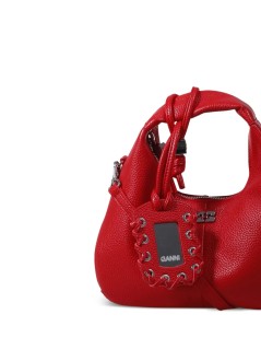 ganni handbag womanhobo mini grained - b2070123 06p