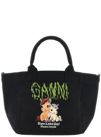 ganni crossbody womansmall easy shopper pony printed - b2110039 252