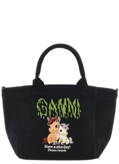 ganni crossbody womansmall easy shopper pony printed - b2110039 252
