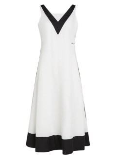 karl lagerfeld dress womanbw linen blend dress - b2w13026 461