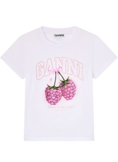 ganni top womanbaby fit t-shirt raspberry - a1050185 151