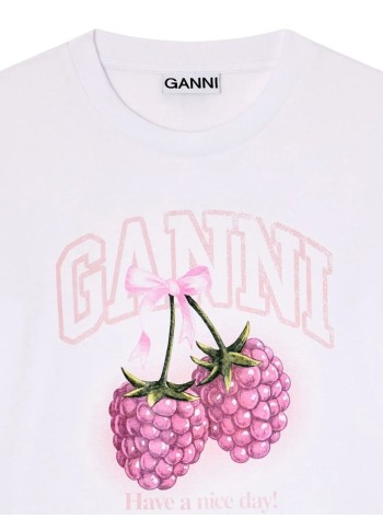 ganni top mujer baby fit t-shirt raspberry - a1050185 151 2