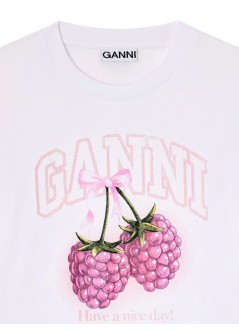 ganni top womanbaby fit t-shirt raspberry - a1050185 151