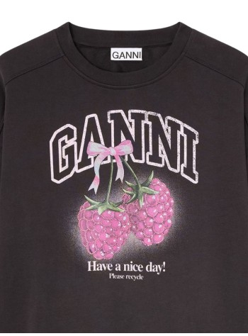 ganni sweater womanisoli crewneck raspberry - a1060076 252 2