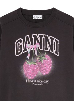 ganni sudadera mujer isoli crewneck raspberry - a1060076 252