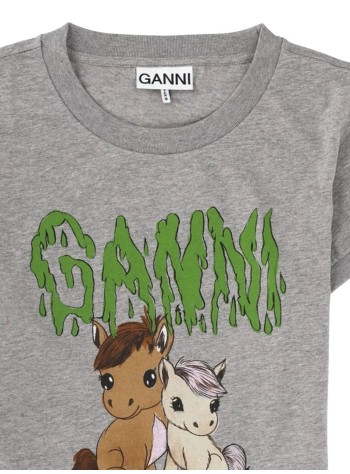 ganni top womanbasic cotton jersey baby fit t-shirt - a1050053 920 2