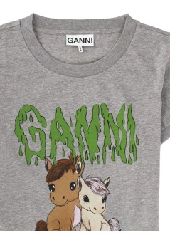ganni top womanbasic cotton jersey baby fit t-shirt - a1050053 920