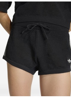 adidas originals pantalon corto mujer crochet shorts - kc6478 black