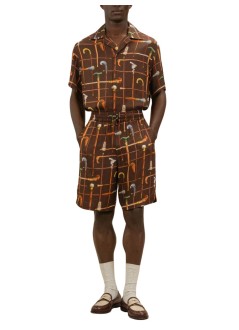 drôle de monsieur short pant manshort cannes - kbs158vi033bn brown