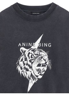 anine bing sudadera mujer miles sweatshirt tiger - a0812512wbl1 washed black