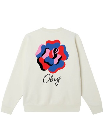 obey sudadera hombre obey paper rose off white - 118214300 off 2