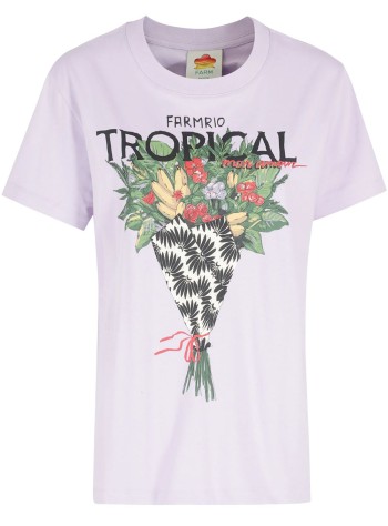 farm rio top womantropical bouquet fit t-shirt - 348536 l0018