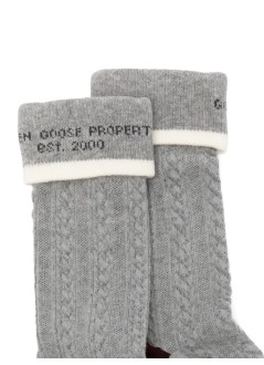 golden goose calcetines hombre socks high rib/braid/ jacquard logo - gup02373p002429 60671