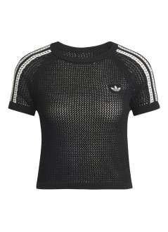 adidas originals top womancrochet tee - kc6481 black