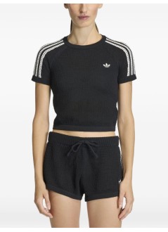 adidas originals top womancrochet tee - kc6481 black