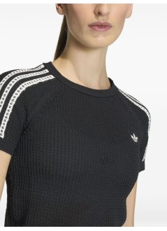 adidas originals top womancrochet tee - kc6481 black