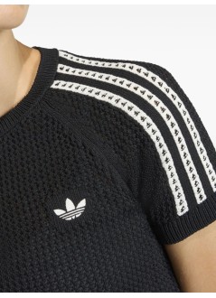 adidas originals top womancrochet tee - kc6481 black