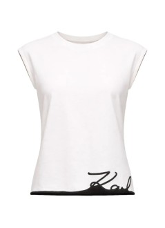 karl lagerfeld top womansignature hem tank top - b2w17018 100