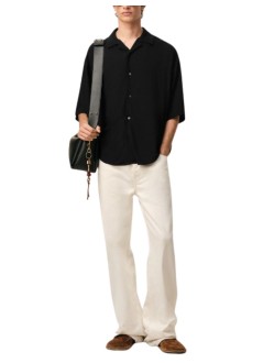 ami camiseria hombre short sleeve boxy shirt with camp collar and embroidered am - hsh830vi0036 001