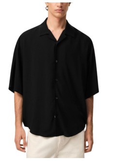 ami camiseria hombre short sleeve boxy shirt with camp collar and embroidered am - hsh830vi0036 001