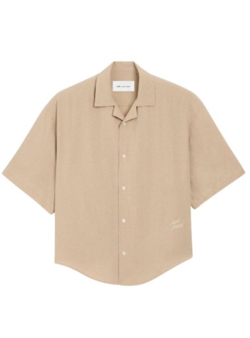 ami camiseria hombre short sleeve boxy shirt with camp collar and embroidered am - hsh830vi0036 229