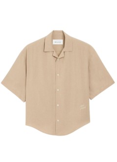 ami shirt manshort sleeve boxy shirt with camp collar and embroidered am - hsh830vi0036 229