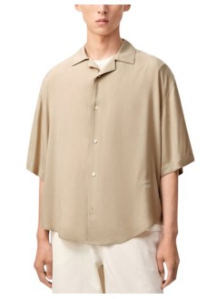 ami shirt manshort sleeve boxy shirt with camp collar and embroidered am - hsh830vi0036 229