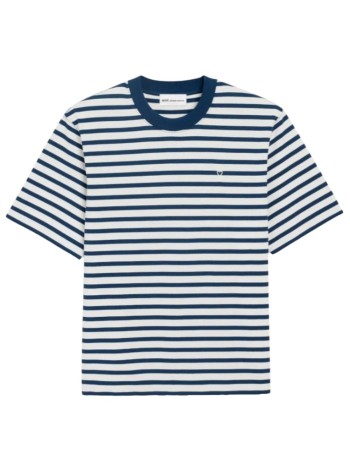 ami camiseta hombre quota -short sleeves boxy fit mariniere teeshirt with ami d - uts374je0210 a044