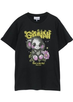 ganni top mujer basic cotton jersey t-shirt monkey - a1050218 252