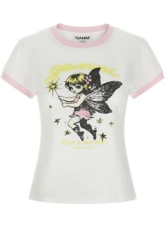 ganni top mujer basic cotton jersey baby fit fairy - a1050144 151