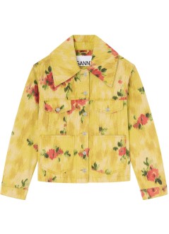 ganni outerwear mujer print denim jacket - a1010201 zz2