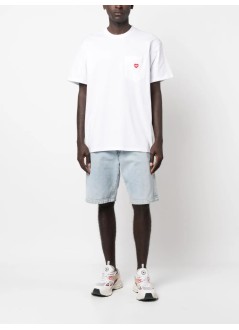 carhartt t-shirt mans/s pocket heart t-shirt organic cotton single jersey - i032128 1wzxx