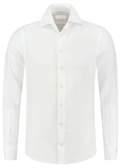 aurélien camiseria hombre linen seaside shirt - 020230602060001 white