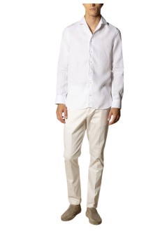 aurélien camiseria hombre linen seaside shirt - 020230602060001 white