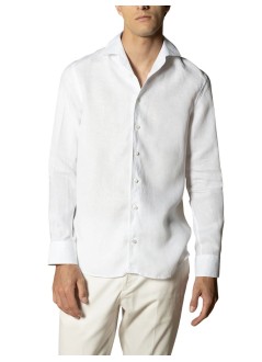 aurélien camiseria hombre linen seaside shirt - 020230602060001 white