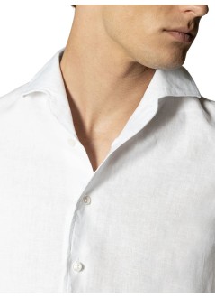aurélien camiseria hombre linen seaside shirt - 020230602060001 white