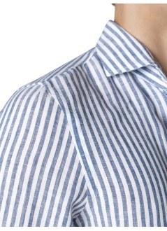 aurélien shirt manlinen seaside shirt striped - 020250602060001 navy