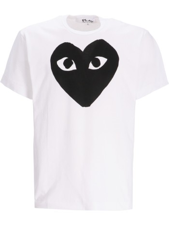 comme des garçons play camiseta hombre play t-shirt men - black heart - axt070051 white black