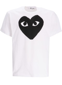 comme des garçons play t-shirt manplay t-shirt men - black heart - axt070051 white black