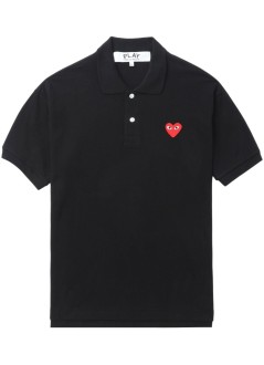 comme des garçons play polo hombre t-shirt red emblem - axt006051 black
